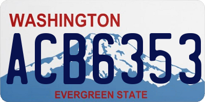 WA license plate ACB6353