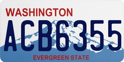 WA license plate ACB6355