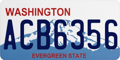 WA license plate ACB6356