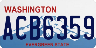 WA license plate ACB6359