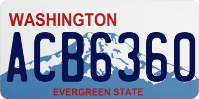 WA license plate ACB6360