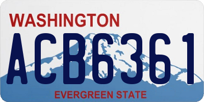 WA license plate ACB6361