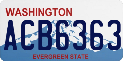 WA license plate ACB6363