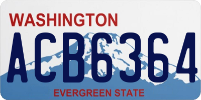 WA license plate ACB6364