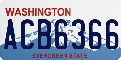 WA license plate ACB6366