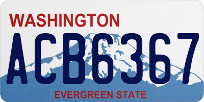 WA license plate ACB6367