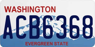 WA license plate ACB6368