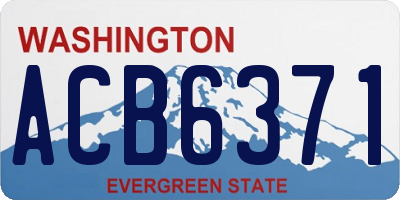 WA license plate ACB6371