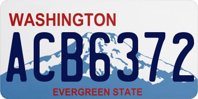 WA license plate ACB6372