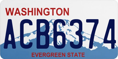 WA license plate ACB6374
