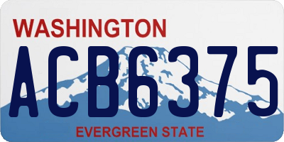 WA license plate ACB6375