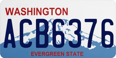 WA license plate ACB6376