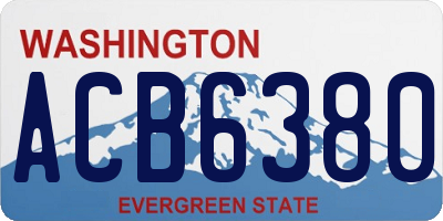 WA license plate ACB6380