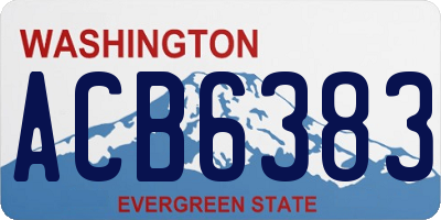 WA license plate ACB6383