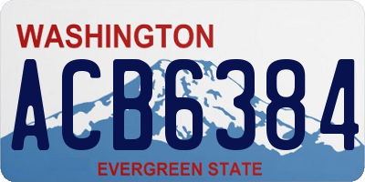 WA license plate ACB6384
