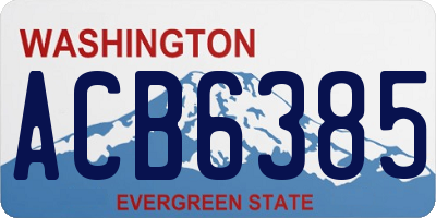 WA license plate ACB6385