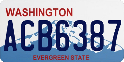 WA license plate ACB6387