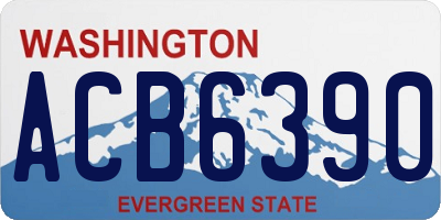 WA license plate ACB6390