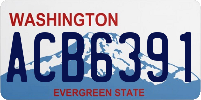 WA license plate ACB6391