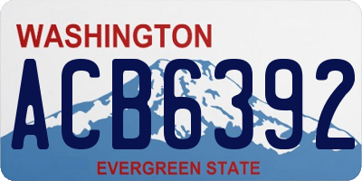 WA license plate ACB6392