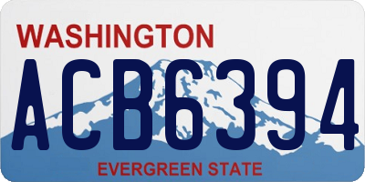 WA license plate ACB6394