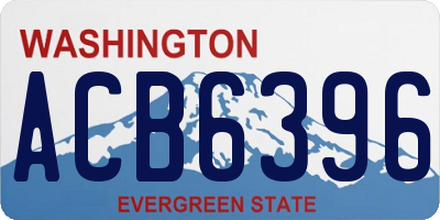 WA license plate ACB6396
