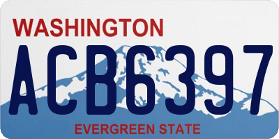 WA license plate ACB6397