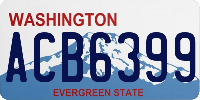 WA license plate ACB6399