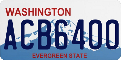 WA license plate ACB6400