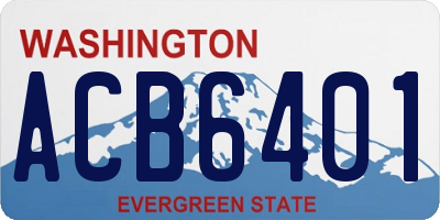 WA license plate ACB6401