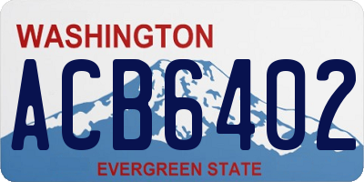 WA license plate ACB6402