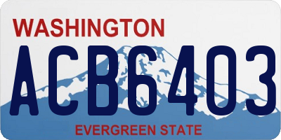 WA license plate ACB6403