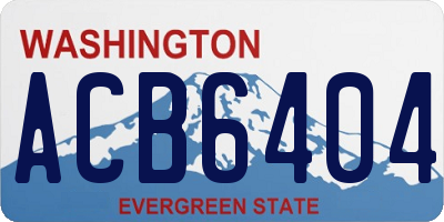 WA license plate ACB6404