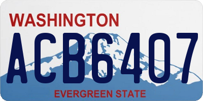 WA license plate ACB6407