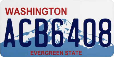 WA license plate ACB6408