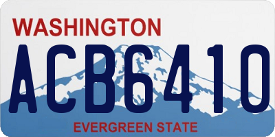 WA license plate ACB6410