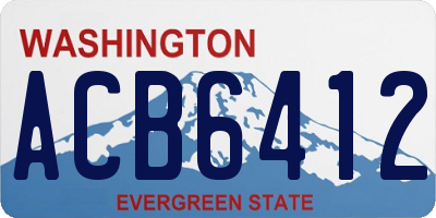 WA license plate ACB6412