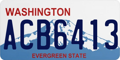 WA license plate ACB6413