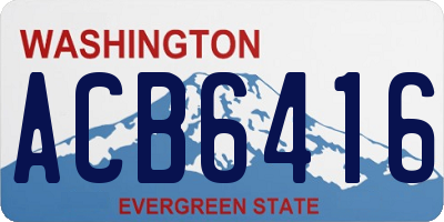 WA license plate ACB6416