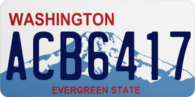 WA license plate ACB6417