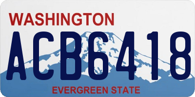 WA license plate ACB6418