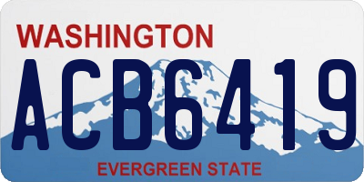 WA license plate ACB6419