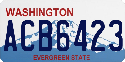WA license plate ACB6423