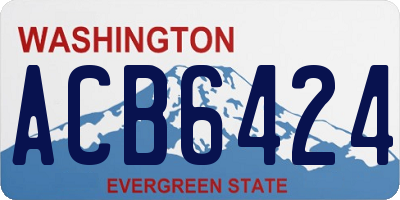 WA license plate ACB6424