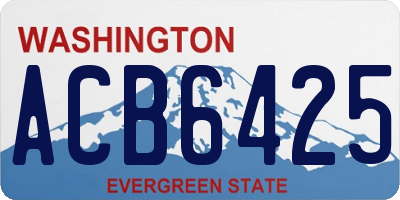 WA license plate ACB6425