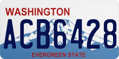 WA license plate ACB6428