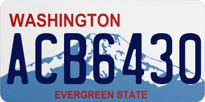 WA license plate ACB6430