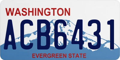 WA license plate ACB6431