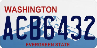 WA license plate ACB6432
