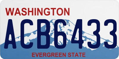 WA license plate ACB6433